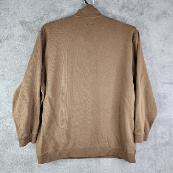 Men's Brown Arizona Jean Co. Pullover Sweatshirt 1/4 Zip Long Sleeve Size 2XL - Picture 7 of 10